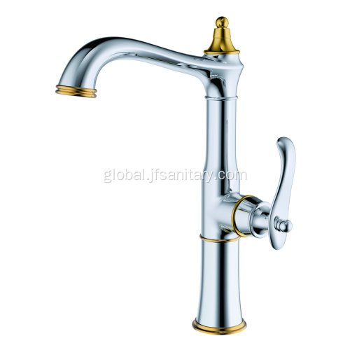 Kitchen Water Spout Copper Deck Mount Single-Handle Kitchen Faucet Set Kit Supplier